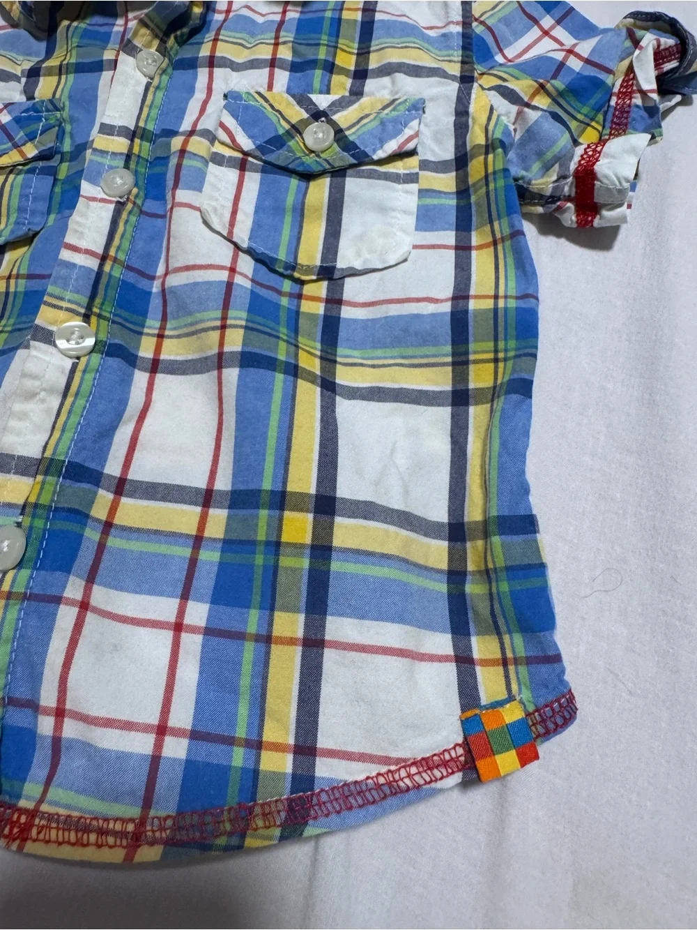 Vintage Boys Button Up 18 To 24 Months Lazoo Plaid Shirt Turtle Graphic Retro